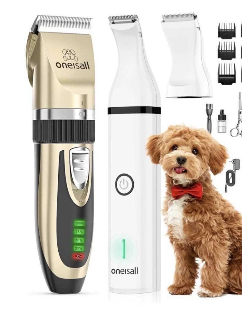oneisall Dog Clippers and Paw Trimmer Kit 2 in...1